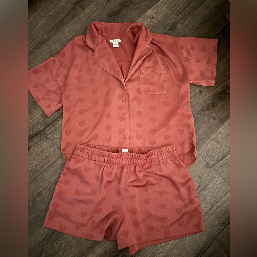 Madewell Heart Jacquard Oversized Pajama Set - DIFF SIZES